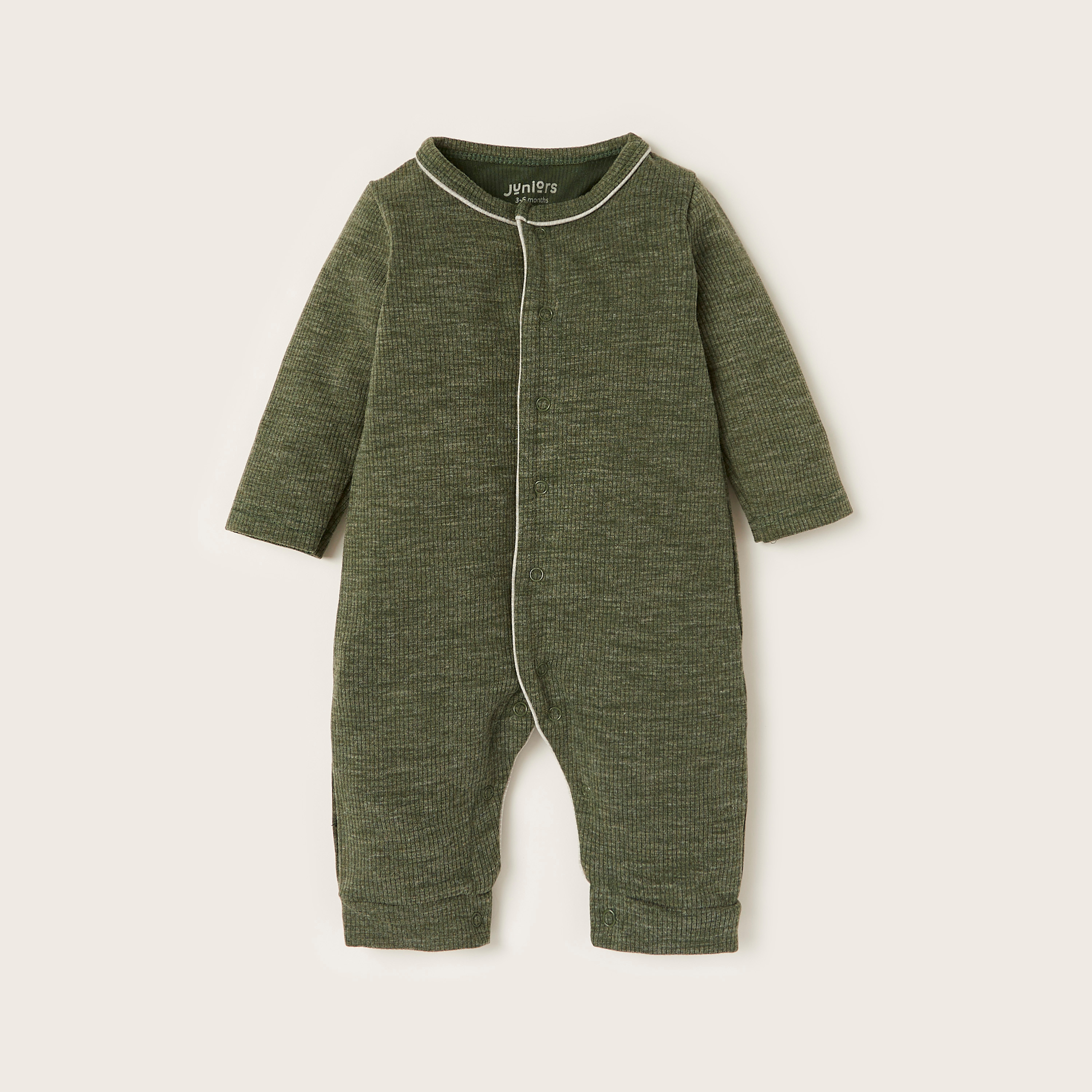 Juniors Textured Sleepsuit with Long Sleeves-baby-boys-clothing-winterwear-sleepsuits-image-1