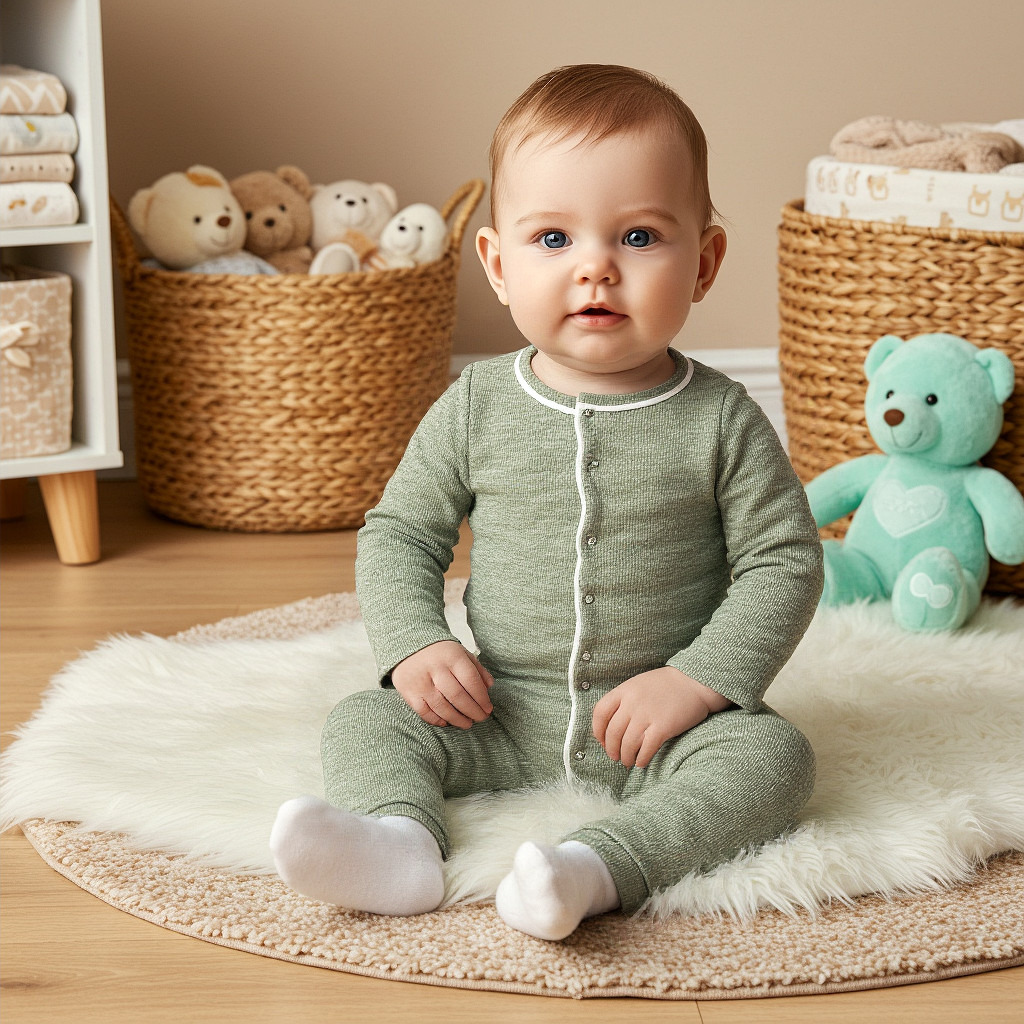 Juniors Textured Sleepsuit with Long Sleeves-baby-boys-clothing-winterwear-sleepsuits-image-5