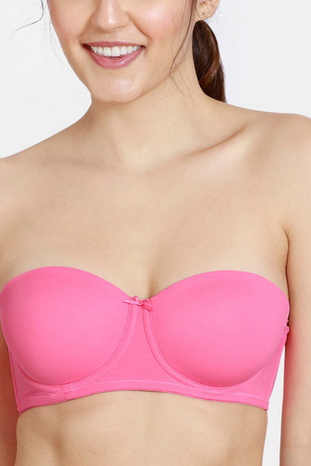 Buy Women's Zivame Pink Solid Basics Padded Wired 3/4th Coverage Multiway  Bra Online