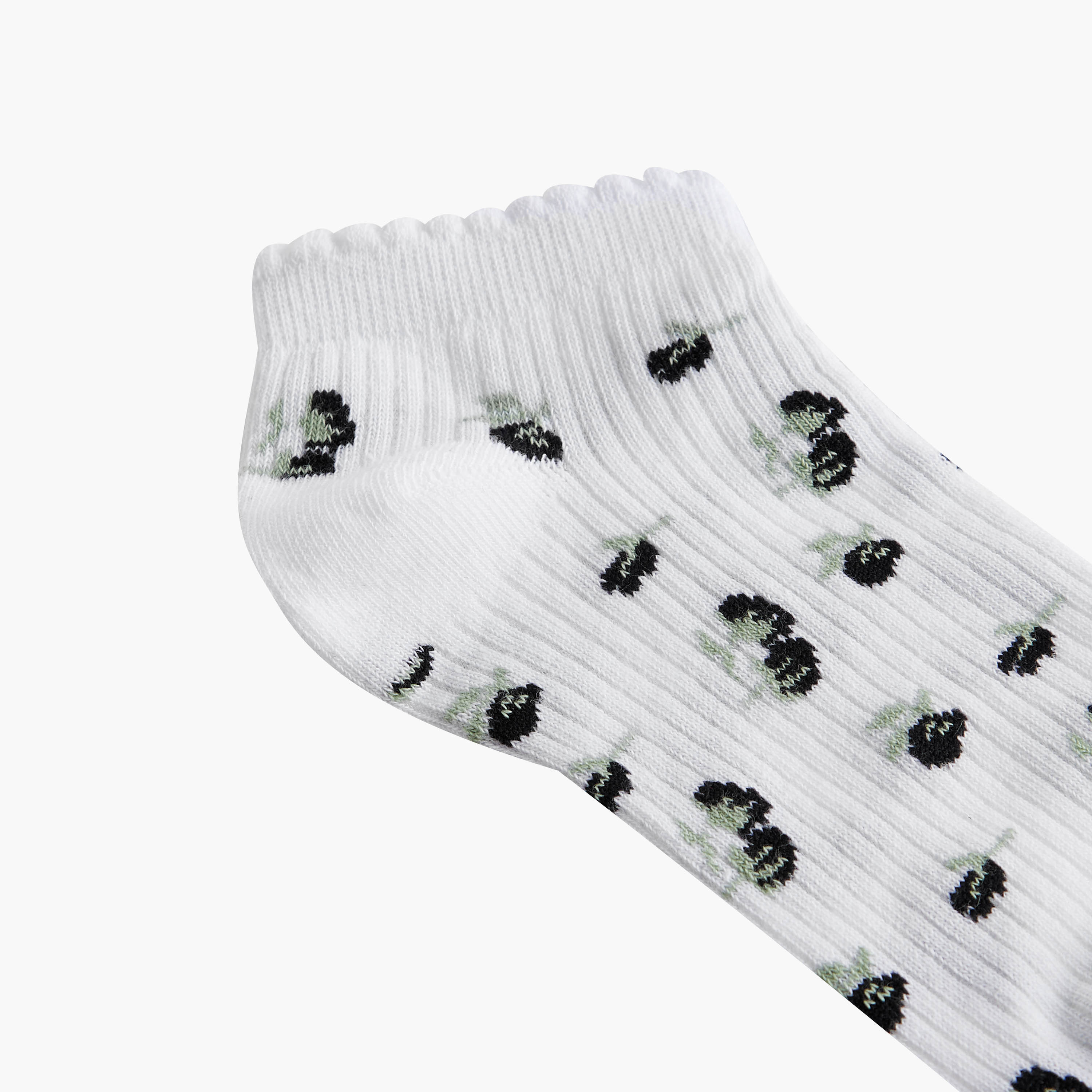 Flora Bella Assorted Ankle Length Socks with Scalloped Hem - Set of 5-women-socksandstockings-image-3