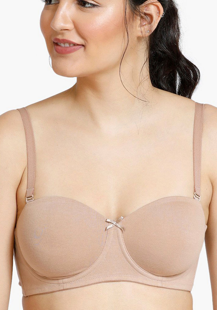 Buy Women's Zivame Beige Padded Wired 3/4th Coverage Multiway Bra Online