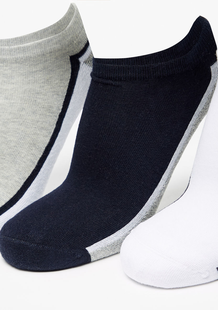 Dash Stripe Detail Ankle Length Sports Socks - Set of 5-Men%27s Socks-image-1