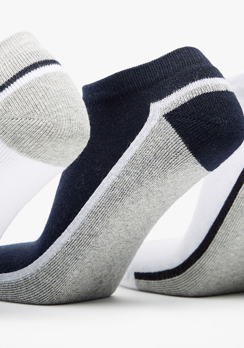 Dash Stripe Detail Ankle Length Sports Socks - Set of 5-Men%27s Socks-image-3