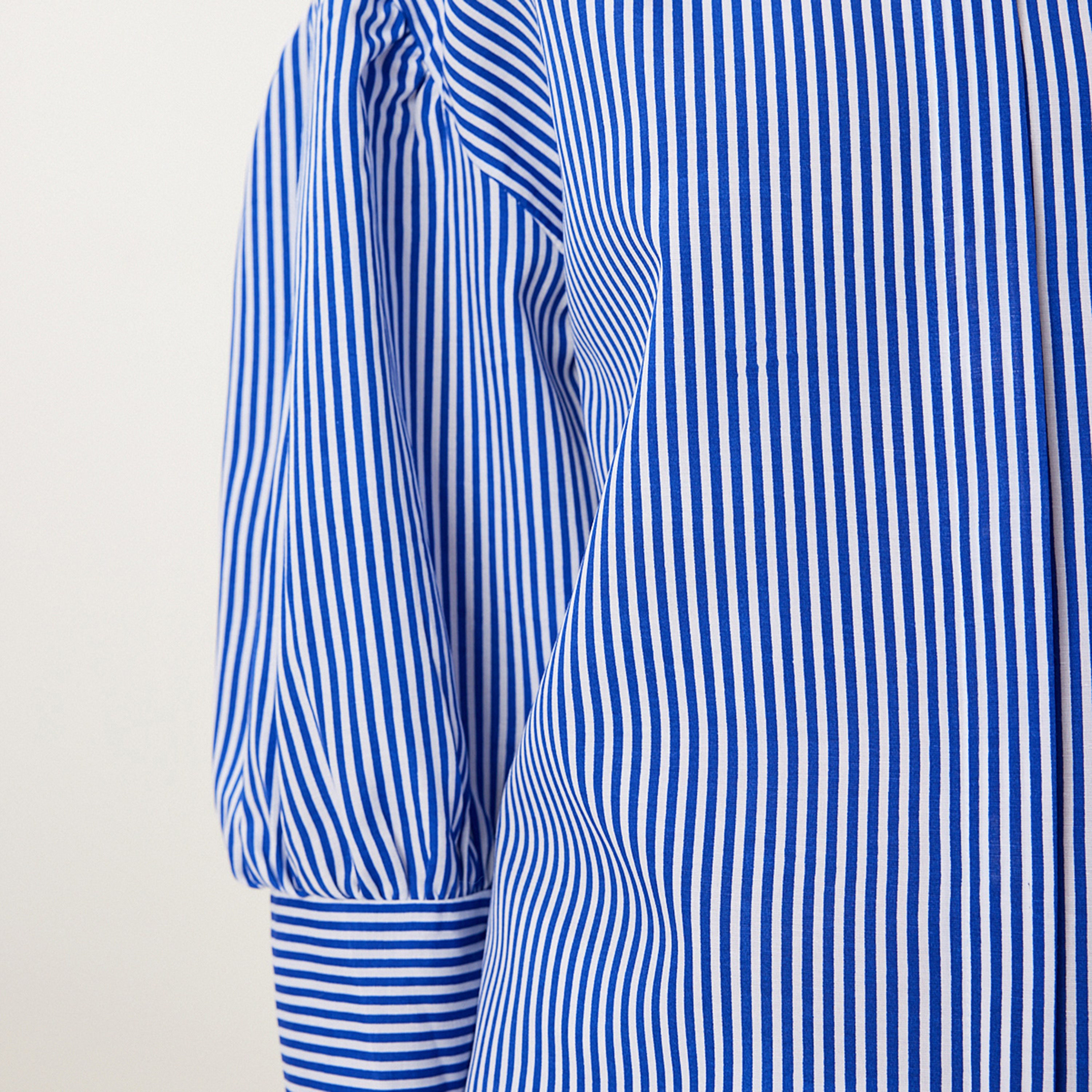قميص نسائي بأكمام بالون مخطط أزرق من إسطنبول إسطنبول-women-clothing-shirtsandblouses-shirts-image-4