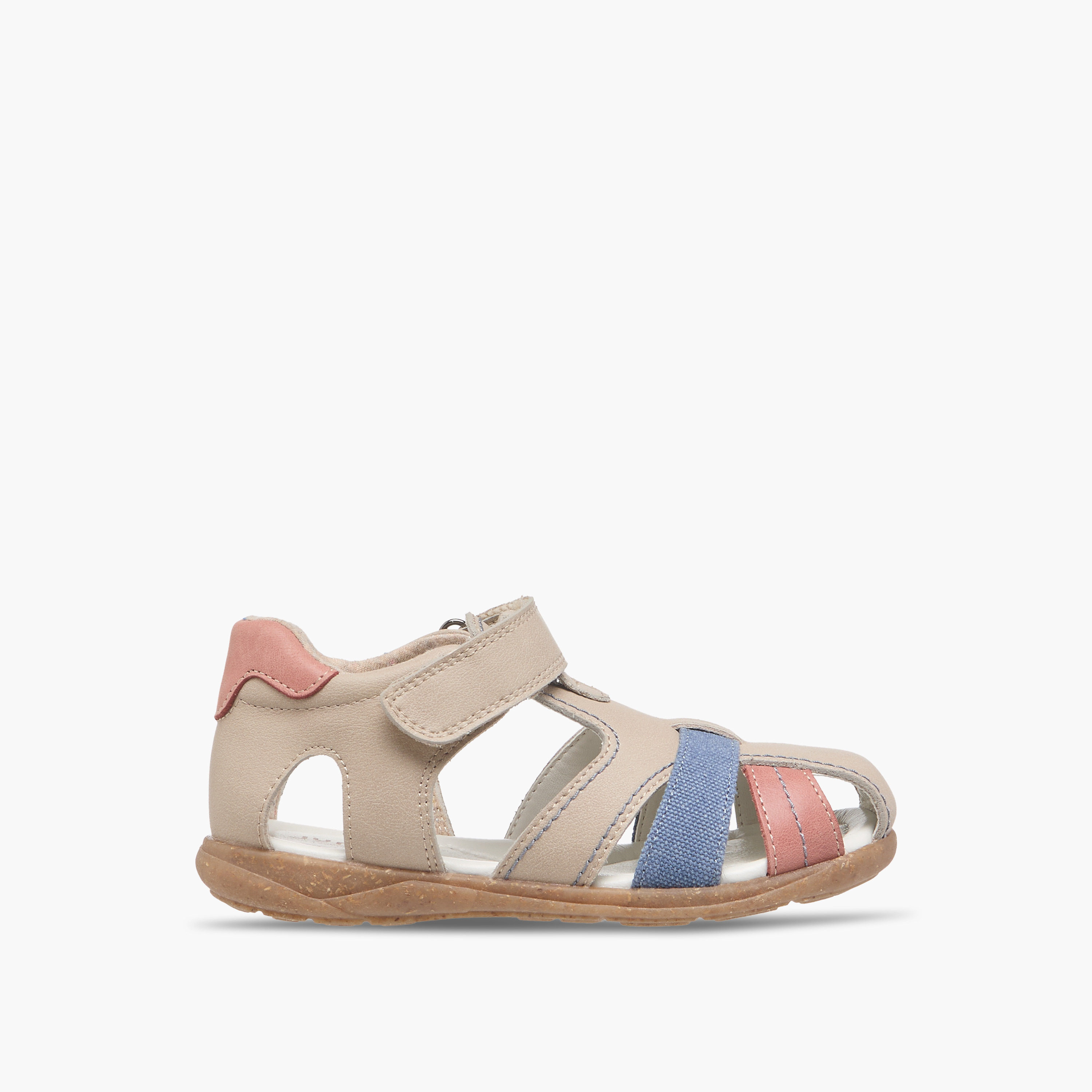 Juniors Panelled Sandals with Hook and Loop Closure-boys-shoes-sandals-image-2