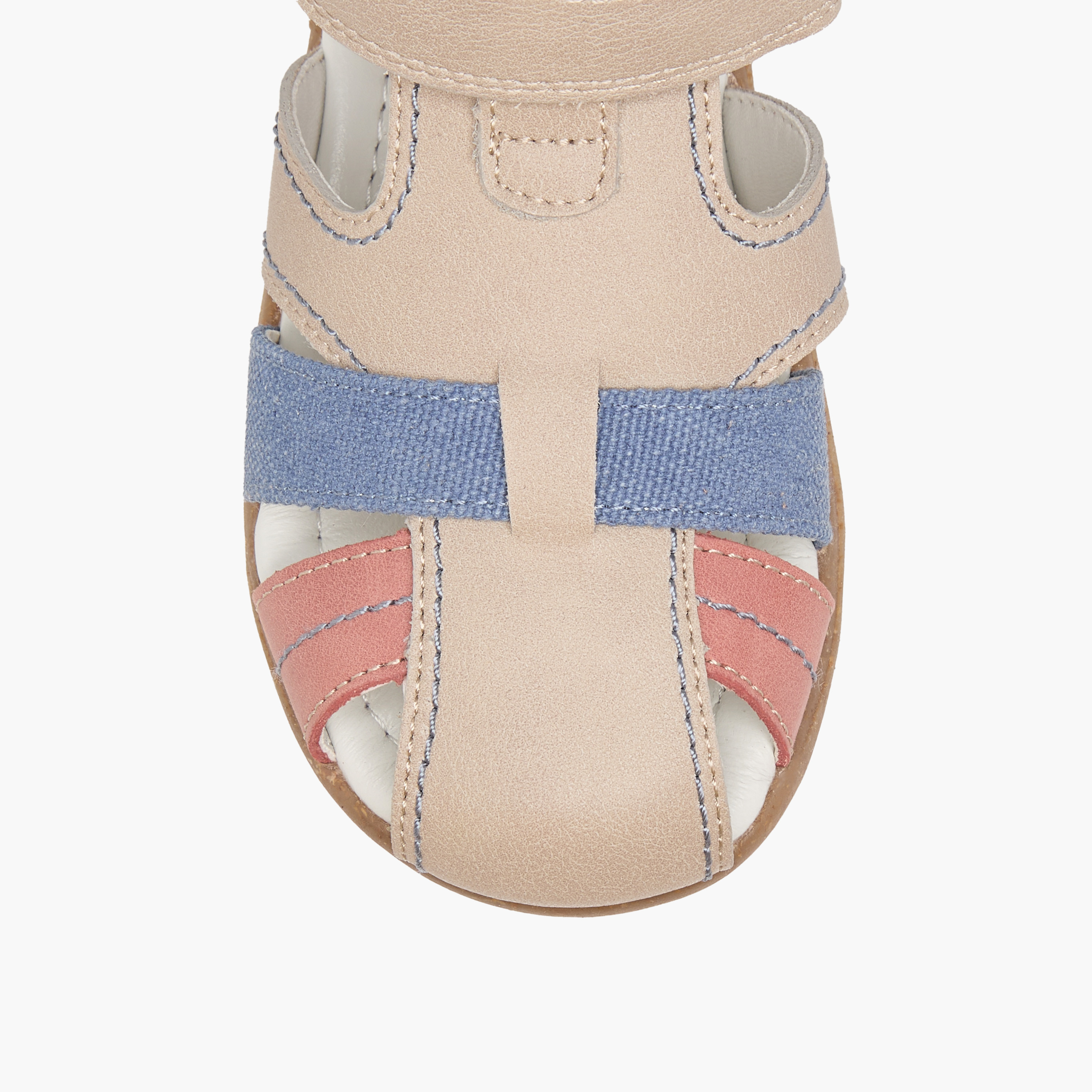 Juniors Panelled Sandals with Hook and Loop Closure-boys-shoes-sandals-image-3