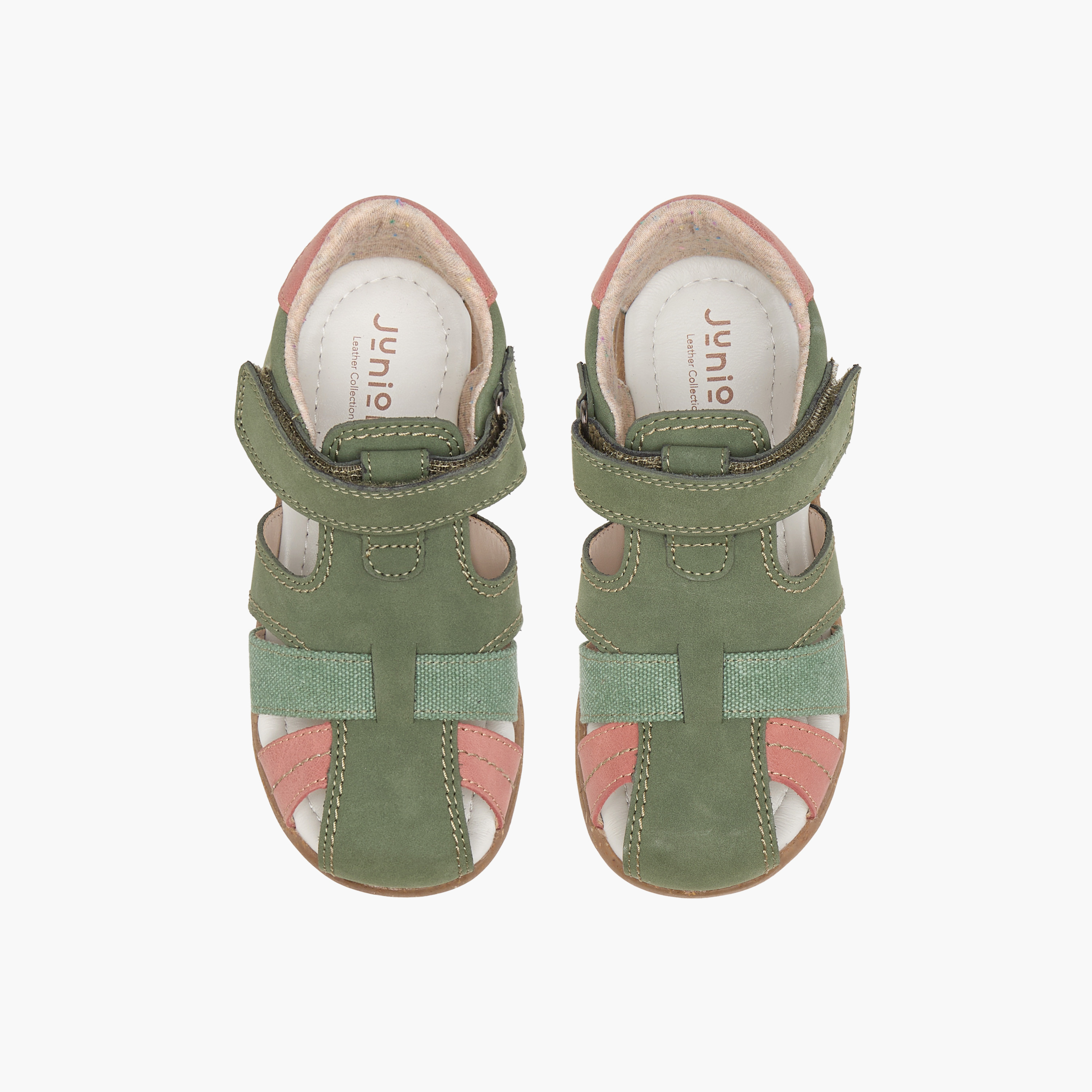 Juniors Panelled Sandals with Hook and Loop Closure-boys-shoes-sandals-image-1