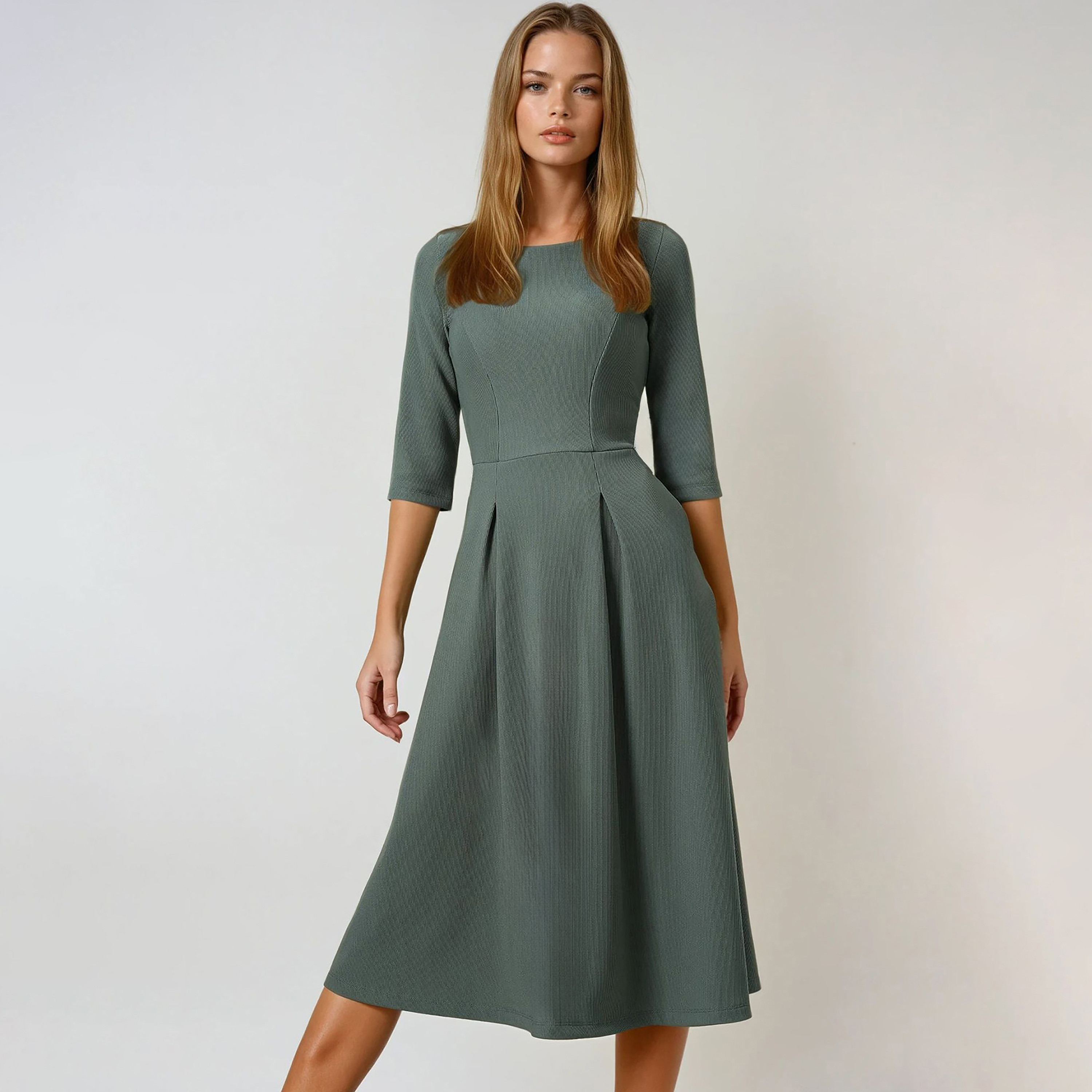 Trend Alacati Stili Fit & Flared Women's Midi Dress-women-clothing-dresses-image-1