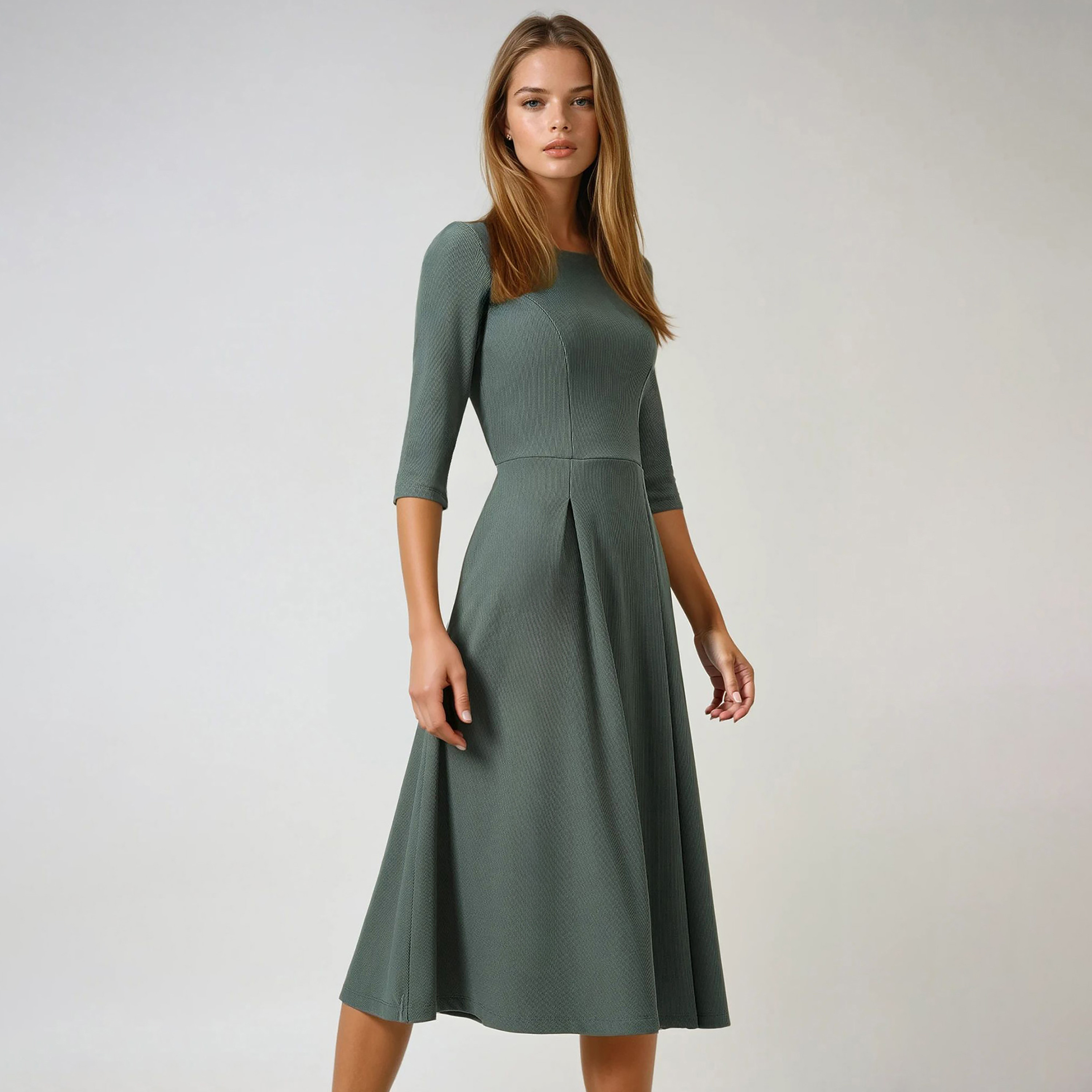 Trend Alacati Stili Fit & Flared Women's Midi Dress-women-clothing-dresses-image-2
