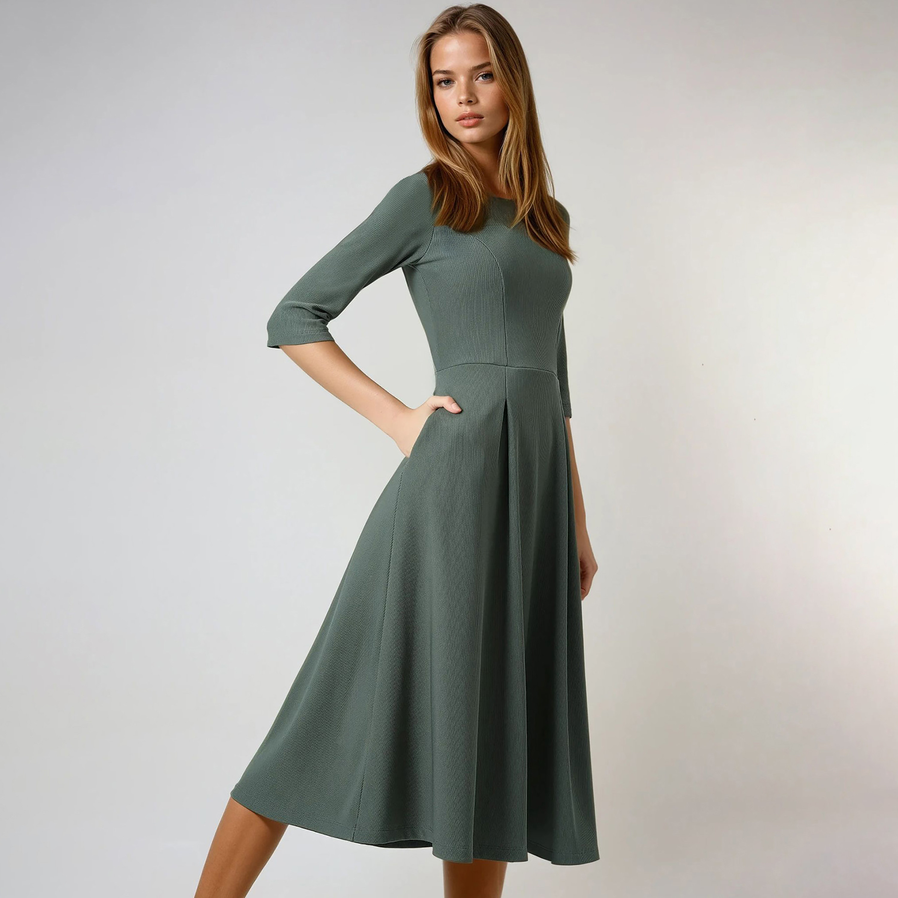 Trend Alacati Stili Fit & Flared Women's Midi Dress-women-clothing-dresses-image-3