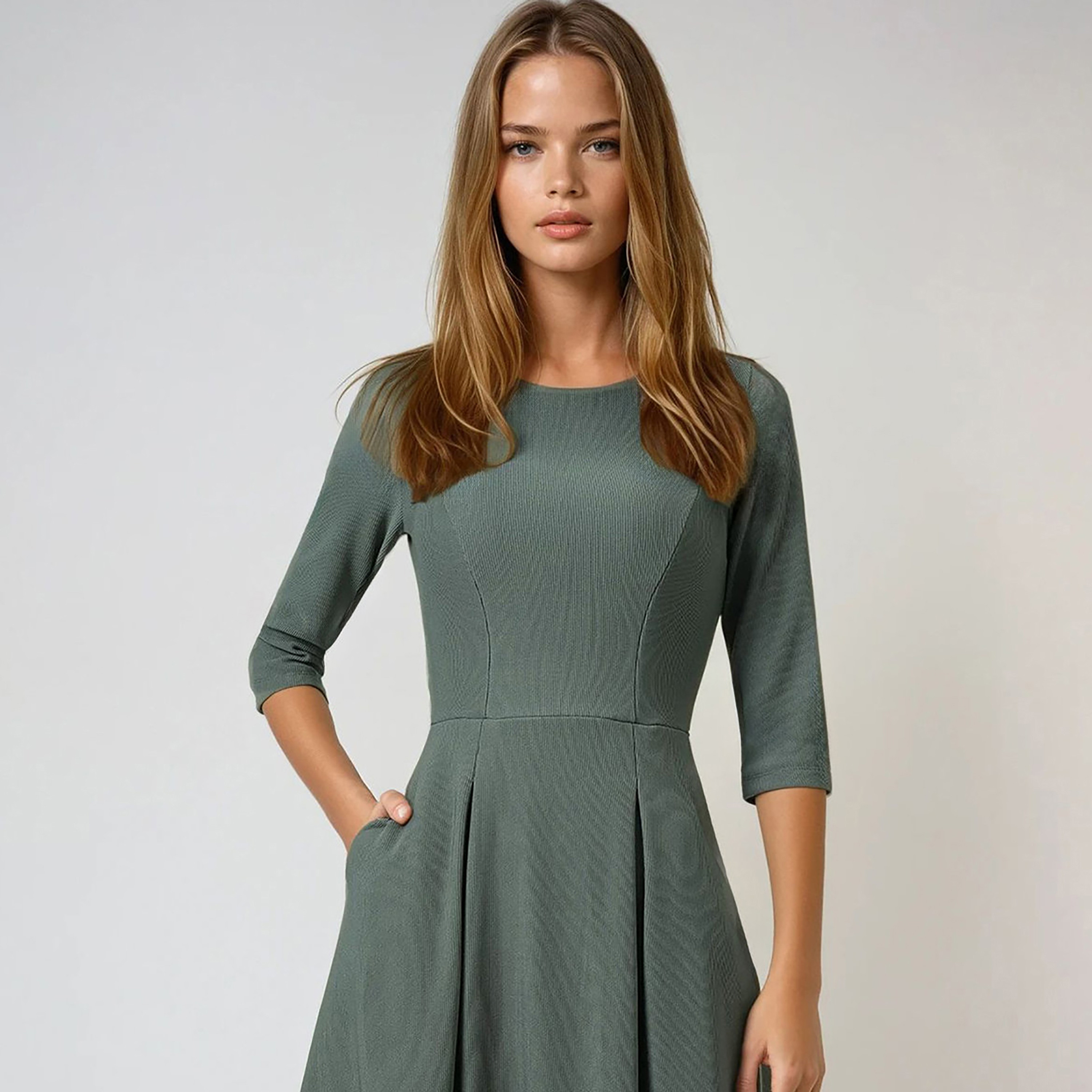 Trend Alacati Stili Fit & Flared Women's Midi Dress-women-clothing-dresses-image-5