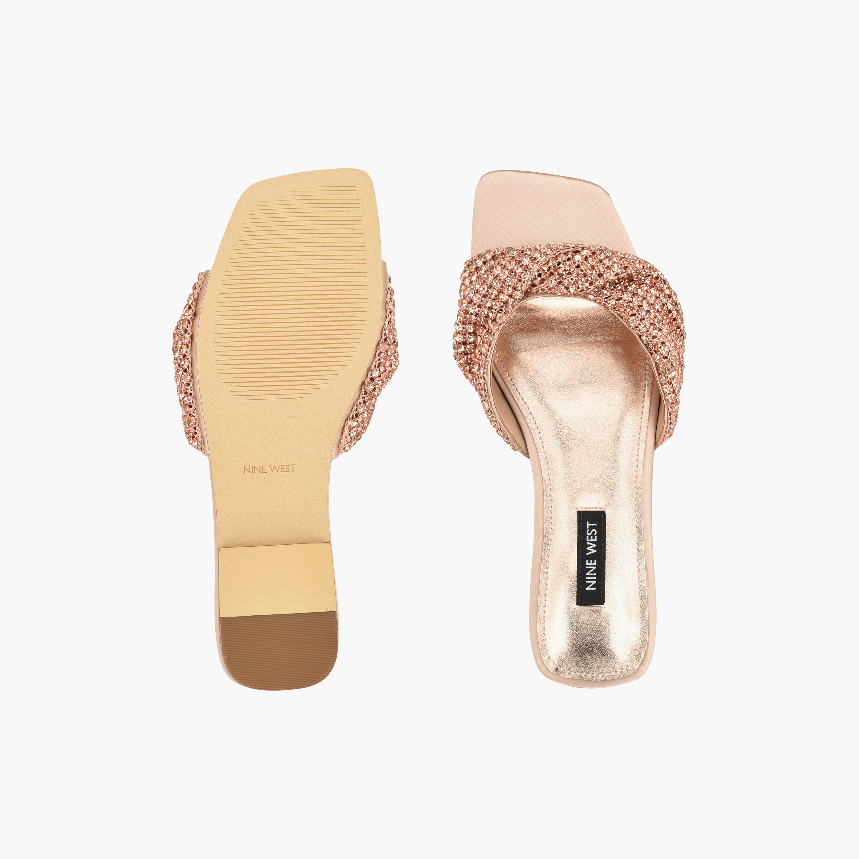 nine west rose gold sandals